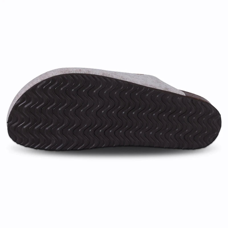 Comwarm Fashion Women's Suede Mules Slippers Men Clogs Cork Insole Sandals With Arch Support Outdoor Beach Slides Home Shoes - BLOOM CART