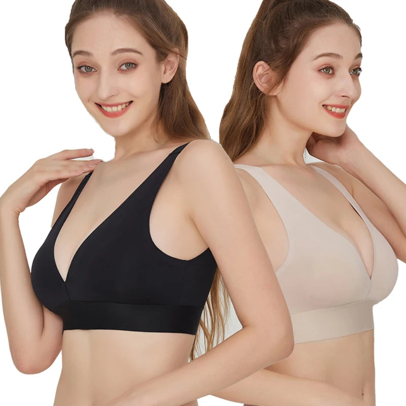 Seamless Bras For Women Sexy Deep V Women Bra Soft Intimate Women's Underwear Backless Bralette Intimates Push Up Bra S-XL - BLOOM CART