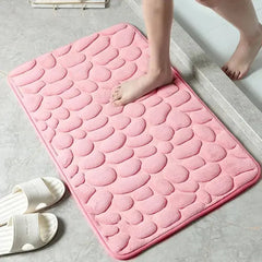 1pc embossed fiber carpet, bathroom living room anti slip mat, pebble floor mat, household items - BLOOM CART