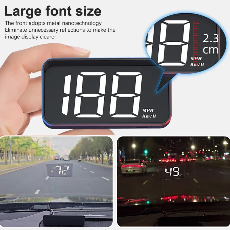 Car Speedometer KM/H HUD GPS Head Up Display Digital Speed Meter Windshield Projector For Vehicles Auto Electronics Accessories - BLOOM CART