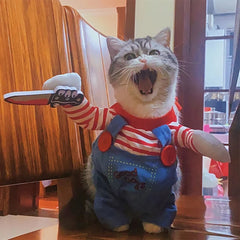 Funny Cat Clothes Halloween Cosplay Costumes For Small Medium Dog Cats Creative Pet Party Kitten Jumpsuits Soft Warm Cat Coat BLOOM CART