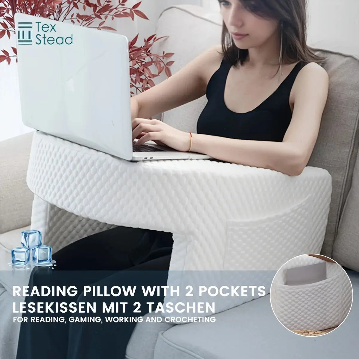 Reading Pillow for Gaming, Extra Large Arm Rest Pillow for Adult, Memory Foam Bed Rest Pillow for Reading, Working,with Rem，1 PC - BLOOM CART