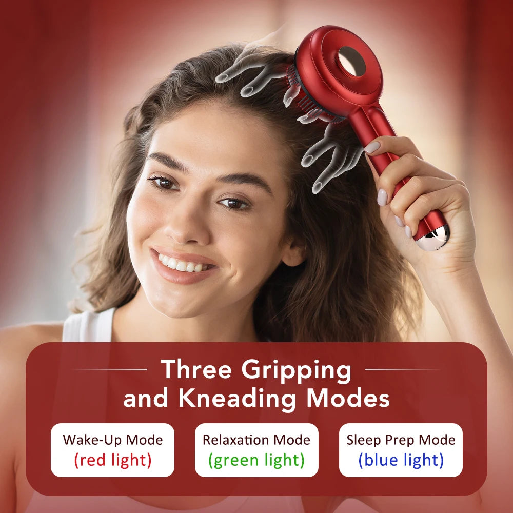 Electric Vibration Massage Comb Red Light Therapy Hair Growth Massage Scalp Brush Anti Hair Loss Liquid Oil Applicator Hair Care - BLOOM CART