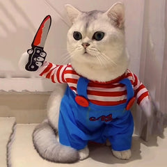 Funny Cat Clothes Halloween Cosplay Costumes For Small Medium Dog Cats Creative Pet Party Kitten Jumpsuits Soft Warm Cat Coat BLOOM CART