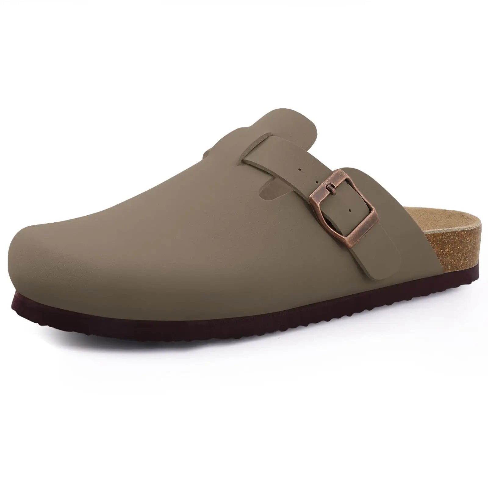 Comwarm Fashion Women's Suede Mules Slippers Men Clogs Cork Insole Sandals With Arch Support Outdoor Beach Slides Home Shoes - BLOOM CART