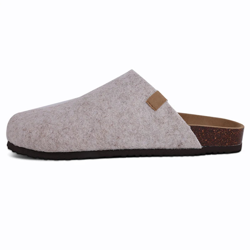 Comwarm Fashion Women's Suede Mules Slippers Men Clogs Cork Insole Sandals With Arch Support Outdoor Beach Slides Home Shoes - BLOOM CART