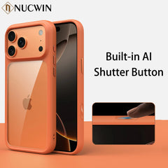 Luxury Orange Shield Matte Transparent Phone Case For iPhone 17 Pro Max 17 Pro 17 New Metal Buttons Skin Feel Shockproof Cover BLOOM CART