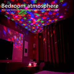 LED Starry Sky Night Lights USB Rotating Projector Lamp Magic Ball Moon Star Christmas Lights Home Room Atmosphere Decorations - BLOOM CART